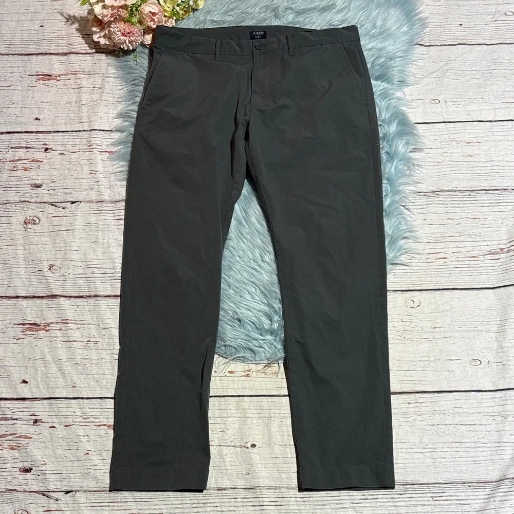 J. Crew Factory Flex Slim-fit Tech Chino Pant Grey Sz 33X30